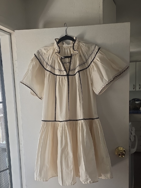 Ulla Johnson Dresses & Skirts - Ulla Johnson Desi Cream Mini Dress with Black Trim